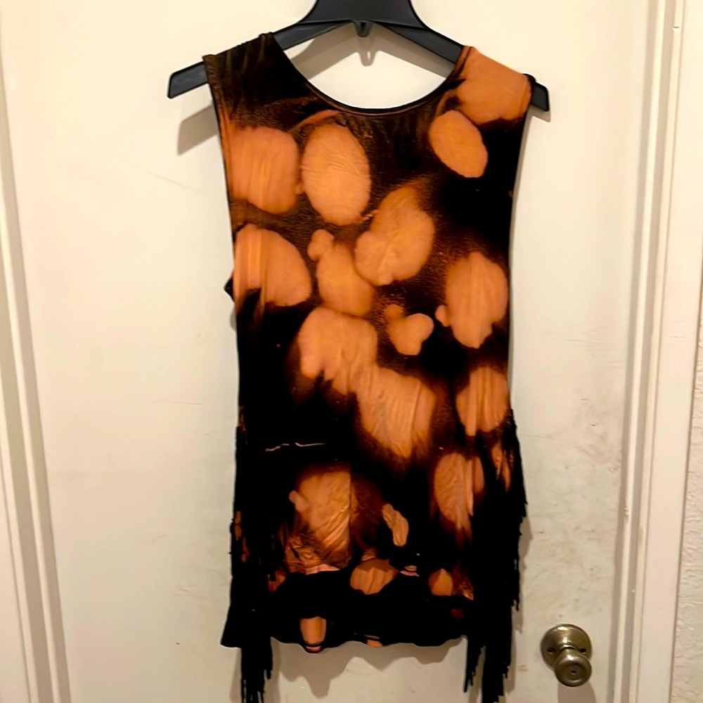🔥AEO CUSTOM ACID WASH TANK WITH FRINGE 1 OF A KIND!!